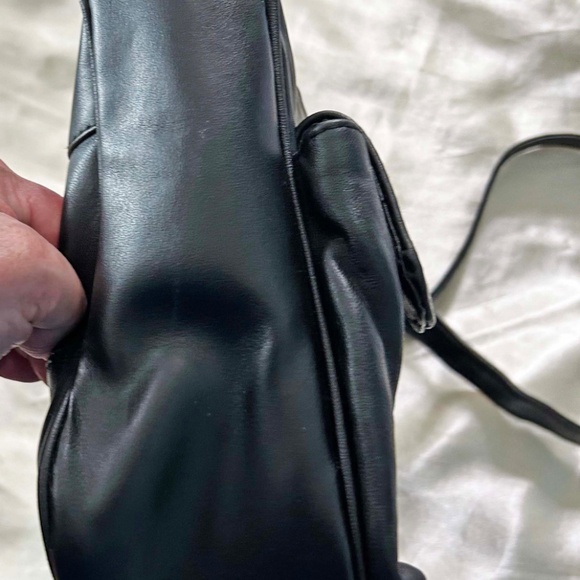 SHOULDER BAG, DOLCE MIELE, LEATHER, BLACK, BONUS MATCHING COIN PURSE, TWO MAIN - Picture 5 of 14
